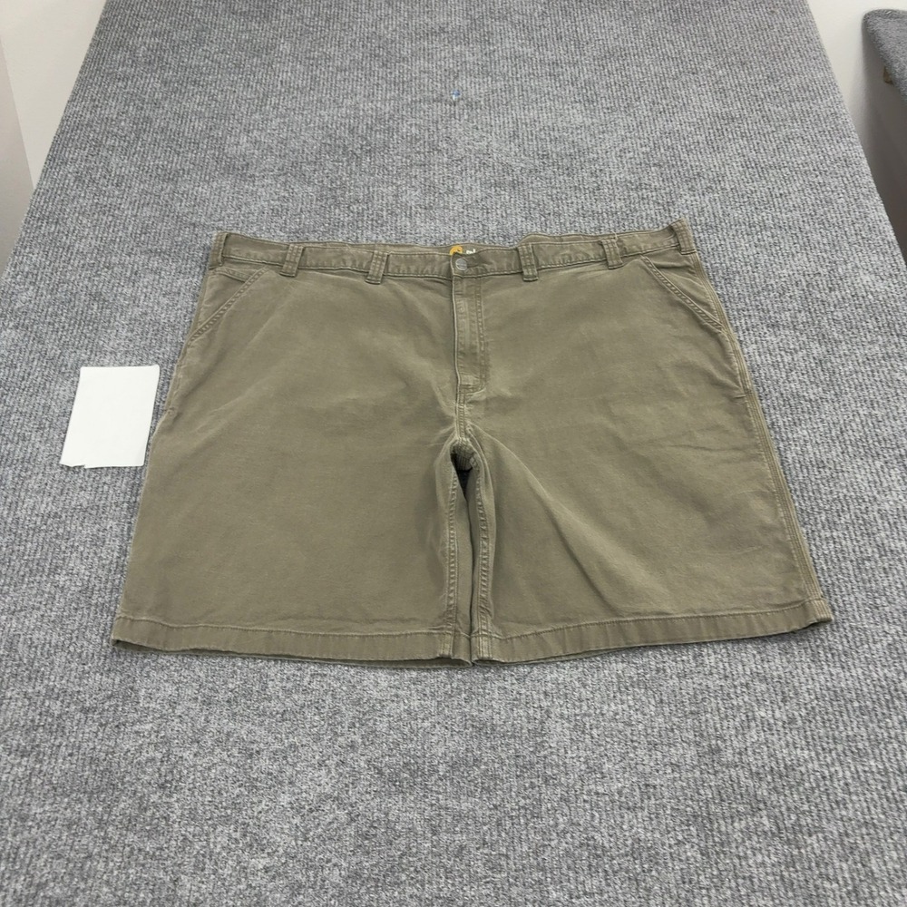 Carhartt Shorts Mens 52 Green Cotton Canvas Relaxed Fit Carpenter Workwear